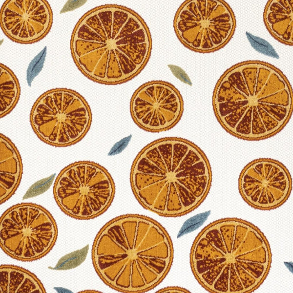 HomeRoots 5' Orange and Cream Polka Dot Area Rug - Stylish Indoor/Outdoor Comfort with Weather-Resistant Design 702690