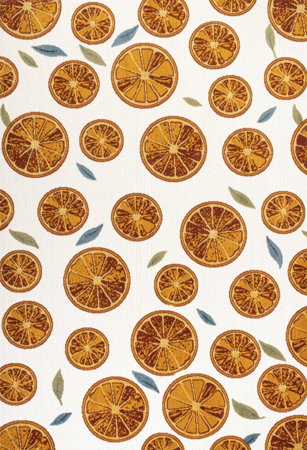 HomeRoots 5' Orange and Cream Polka Dot Area Rug - Stylish Indoor/Outdoor Comfort with Weather-Resistant Design 702690