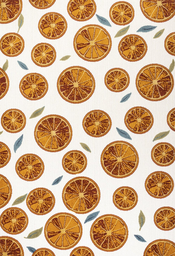 HomeRoots 5' Orange and Cream Polka Dot Area Rug - Stylish Indoor/Outdoor Comfort with Weather-Resistant Design 702690