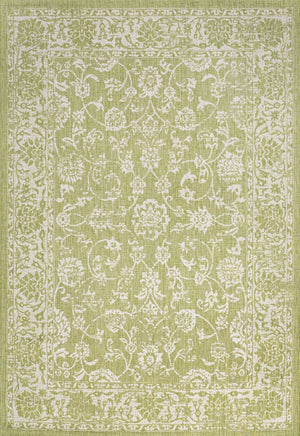 HomeRoots 8' X 10' Green and Cream Medallion Area Rug - Stylish, Durable for Indoor & Outdoor Spaces, Easy Care 702707