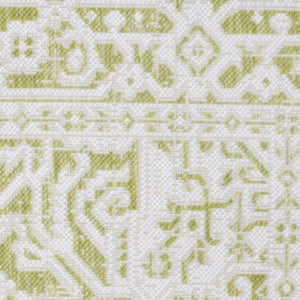 HomeRoots 9' X 12' Green and Cream Medallion Area Rug - Stylish Indoor/Outdoor Design with Low Maintenance Care 702719