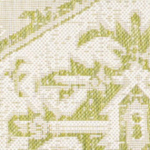 HomeRoots 8' Elegant Cream and Green Medallion Area Rug for Indoor/Outdoor Spaces – Stylish and Durable Design 702736