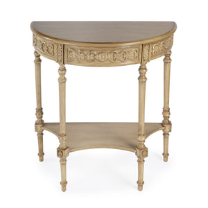 Butler Specialty Danielle Elegant Demilune Console Table With Drawer And Open Shelf For Timeless Home Charm Beige Poplar Wood,Mdf,Resin,Cherry Veneer 7027424-butler
