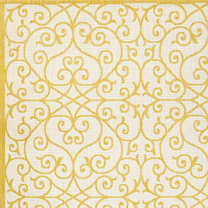 HomeRoots 8' X 10' Cream & Yellow Geometric Area Rug – Stylish, Durable Indoor/Outdoor Decor for Any Space! 702759