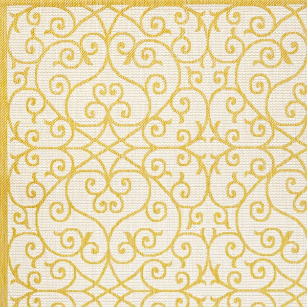 HomeRoots 8' X 10' Cream & Yellow Geometric Area Rug – Stylish, Durable Indoor/Outdoor Decor for Any Space! 702759
