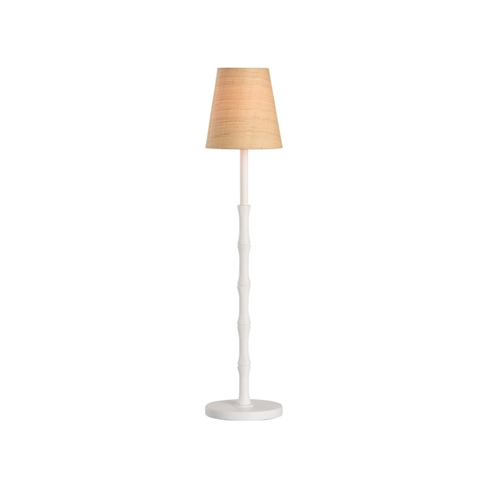 Chelsea House Artois Sculptural Buffet Lamp In Matte White — Bamboo-Inspired 27" Ambient Console Light By Jamie Merida 70276