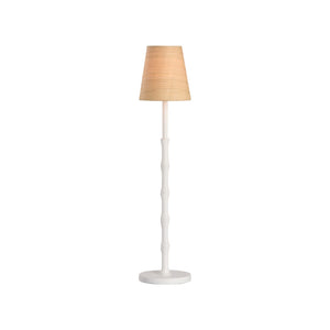 Chelsea House Artois Sculptural Buffet Lamp In Matte White — Bamboo-Inspired 27" Ambient Console Light By Jamie Merida 70276