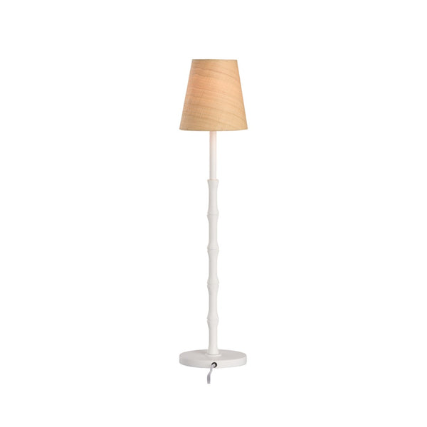 Chelsea House Artois Sculptural Buffet Lamp In Matte White — Bamboo-Inspired 27" Ambient Console Light By Jamie Merida 70276
