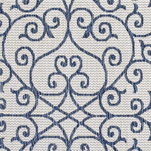 HomeRoots 9' Stylish Blue and Cream Geometric Area Rug - Indoor/Outdoor, Durable, Easy-Clean, Versatile Design 702770