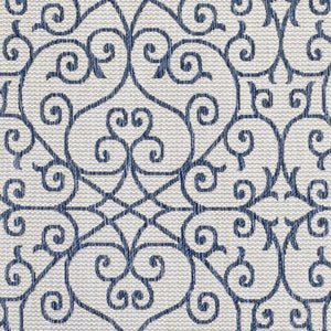 HomeRoots 9' Stylish Blue and Cream Geometric Area Rug - Indoor/Outdoor, Durable, Easy-Clean, Versatile Design 702770