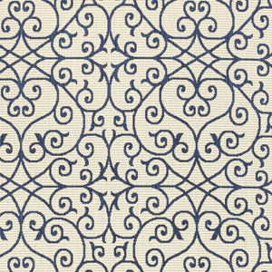 HomeRoots 5' Navy Blue & Beige Geometric Area Rug – Stylish Indoor/Outdoor Decor, Durable & Easy to Clean 702775
