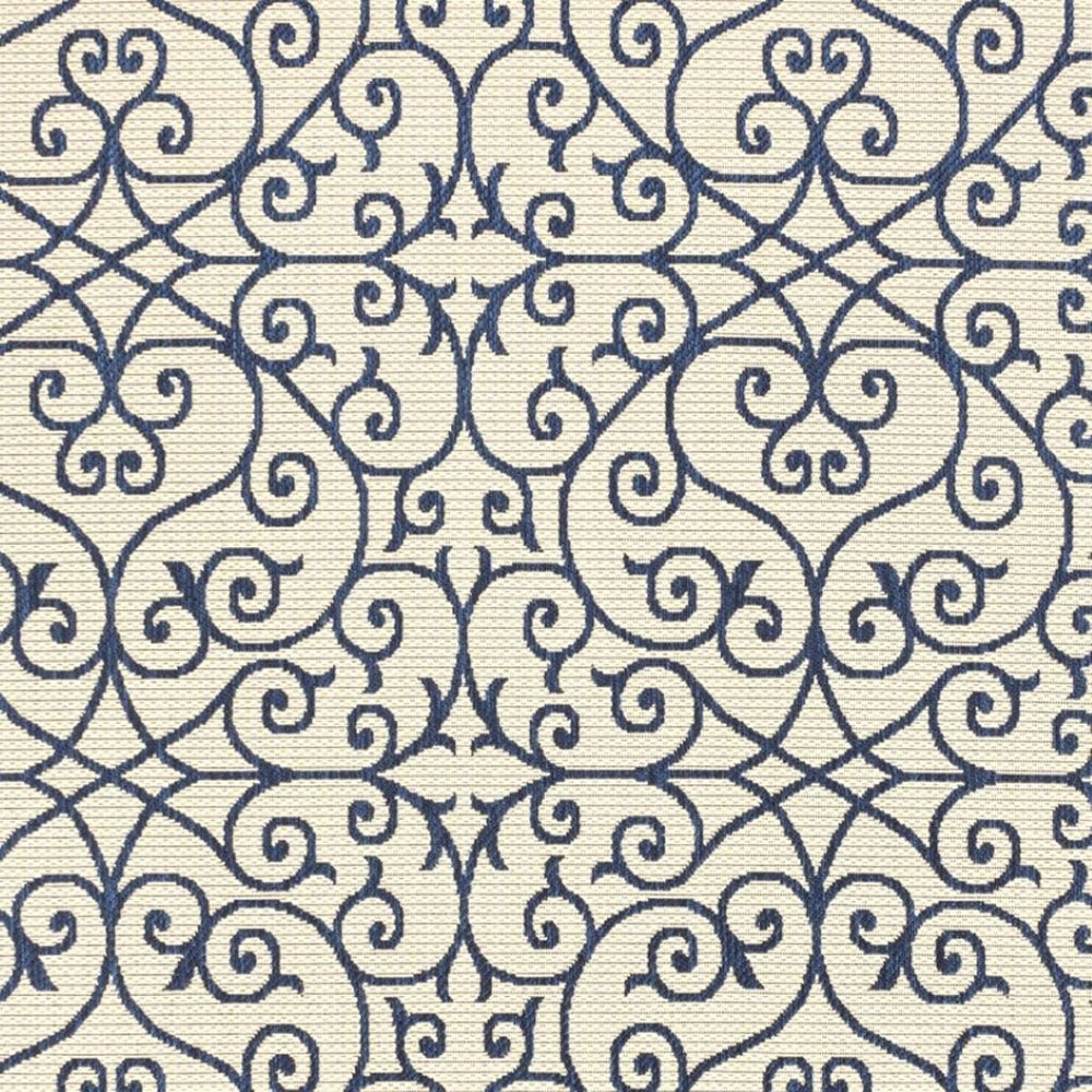 HomeRoots 9' X 12' Navy Blue Geometric Area Rug - Stylish Indoor/Outdoor Comfort for Modern Spaces & Patios 702779