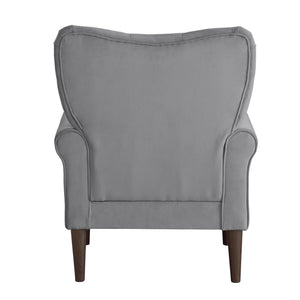 English Elm Classic Dark Gray Velvet Accent Chair Tufted Back Contoured Arms Seat Cushion 30x31.5x38.5" Elegant Seating B011P283272