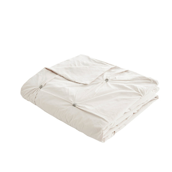 English Elm Full/Queen Masie 3-Piece Elastic Embroidered Cotton Duvet Cover Set with Antimicrobial, Button Closure and Corner Ties for Secure, Fresh Comfort B03596515