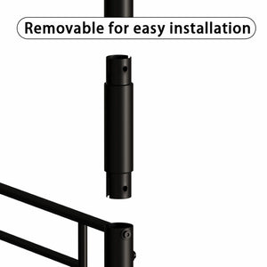 English Elm Black Metal Loft Bed with Built-in Desk Rgb Led Lighting and Charging Station Black W1671S00002