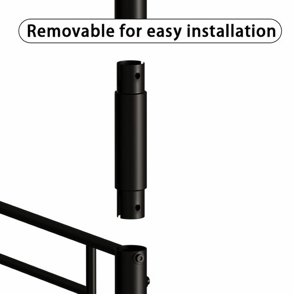 English Elm Black Metal Loft Bed with Built-in Desk Rgb Led Lighting and Charging Station Black W1671S00002