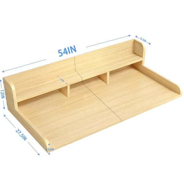 English Elm Washer Dryer Oak Wood Countertop Shelf Organizer with Raised Edge Laundry Room W2641P309102