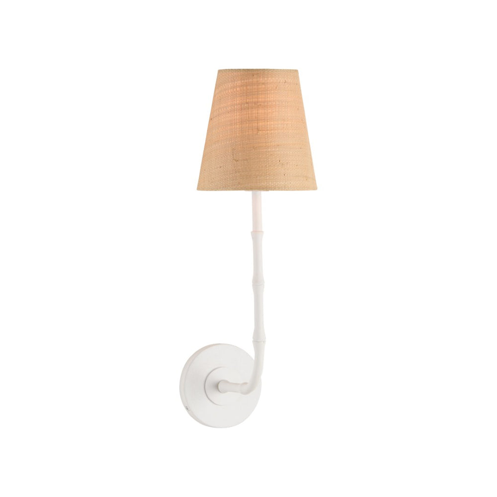 Chelsea House Artois Bamboo-Inspired Wall Sconce Matte White — Sculptural 18" Compact Accent Light For Hallways 70280