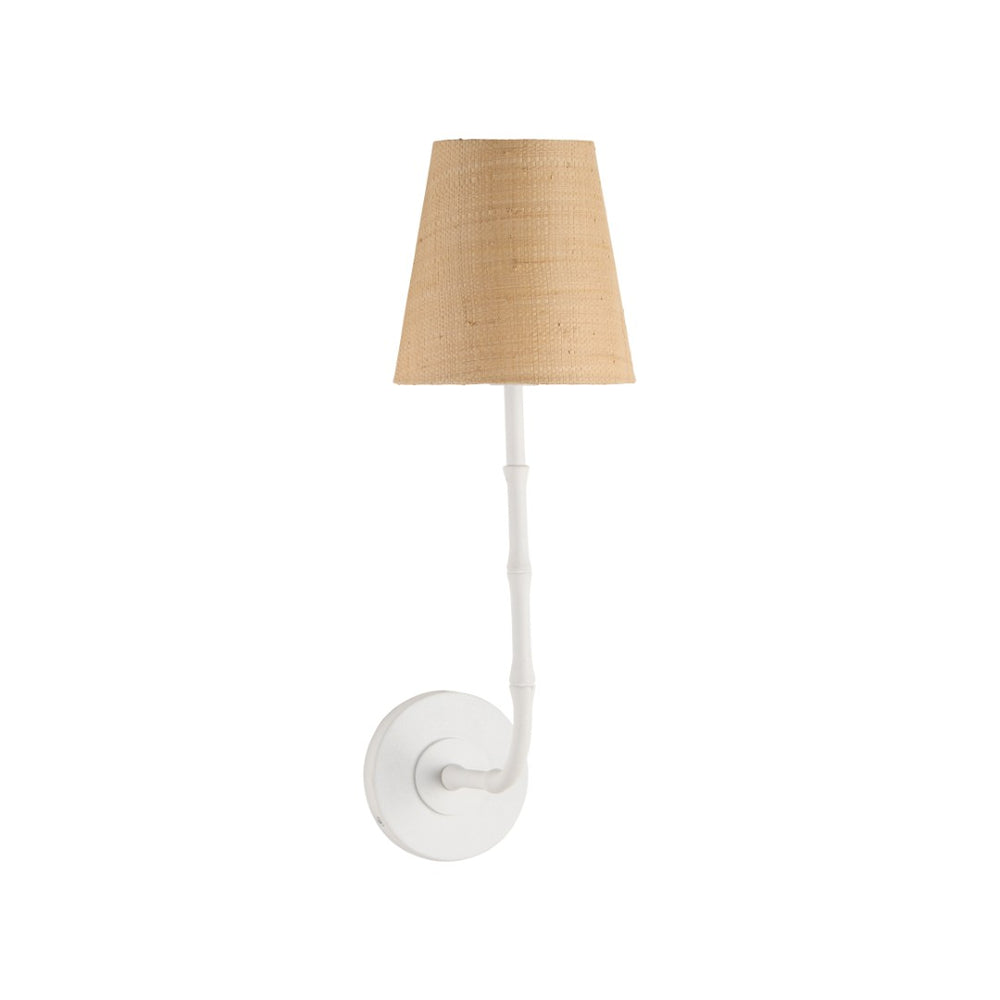 Chelsea House Artois Bamboo-Inspired Wall Sconce Matte White — Sculptural 18" Compact Accent Light For Hallways 70280