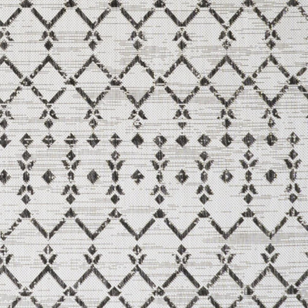 HomeRoots 8' X 10' Cream and Black Trellis Rug – Stylish, Durable Indoor/Outdoor Area Rug for Any Space 702806