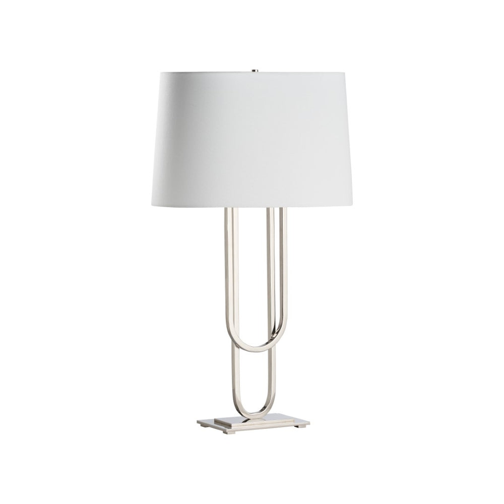 Chelsea House Odeon Sculptural Table Lamp By Jamie Merida — Polished Nickel Finish, 29.5" Statement Accent Light 70282