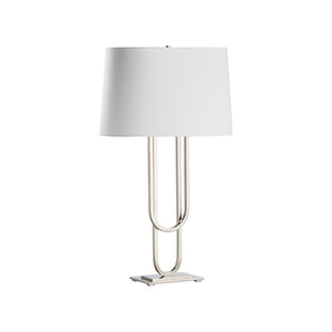Chelsea House Odeon Sculptural Table Lamp By Jamie Merida — Polished Nickel Finish, 29.5" Statement Accent Light 70282
