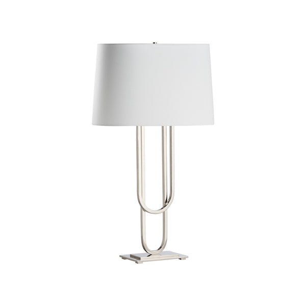 Chelsea House Odeon Sculptural Table Lamp By Jamie Merida — Polished Nickel Finish, 29.5" Statement Accent Light 70282