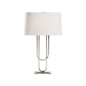 Chelsea House Odeon Sculptural Table Lamp By Jamie Merida — Polished Nickel Finish, 29.5" Statement Accent Light 70282