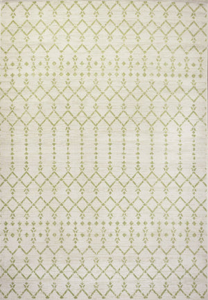 HomeRoots 5' Cream and Green Trellis Area Rug - Indoor/Outdoor Durable Design for Patios, Dining, and More! 702826
