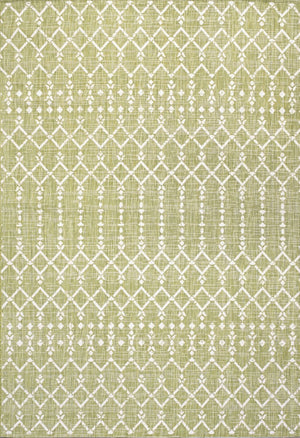 HomeRoots 5' Trellis Indoor Outdoor Area Rug - Light Green & Cream, Durable, Stylish, Easy Care for Any Space 702835