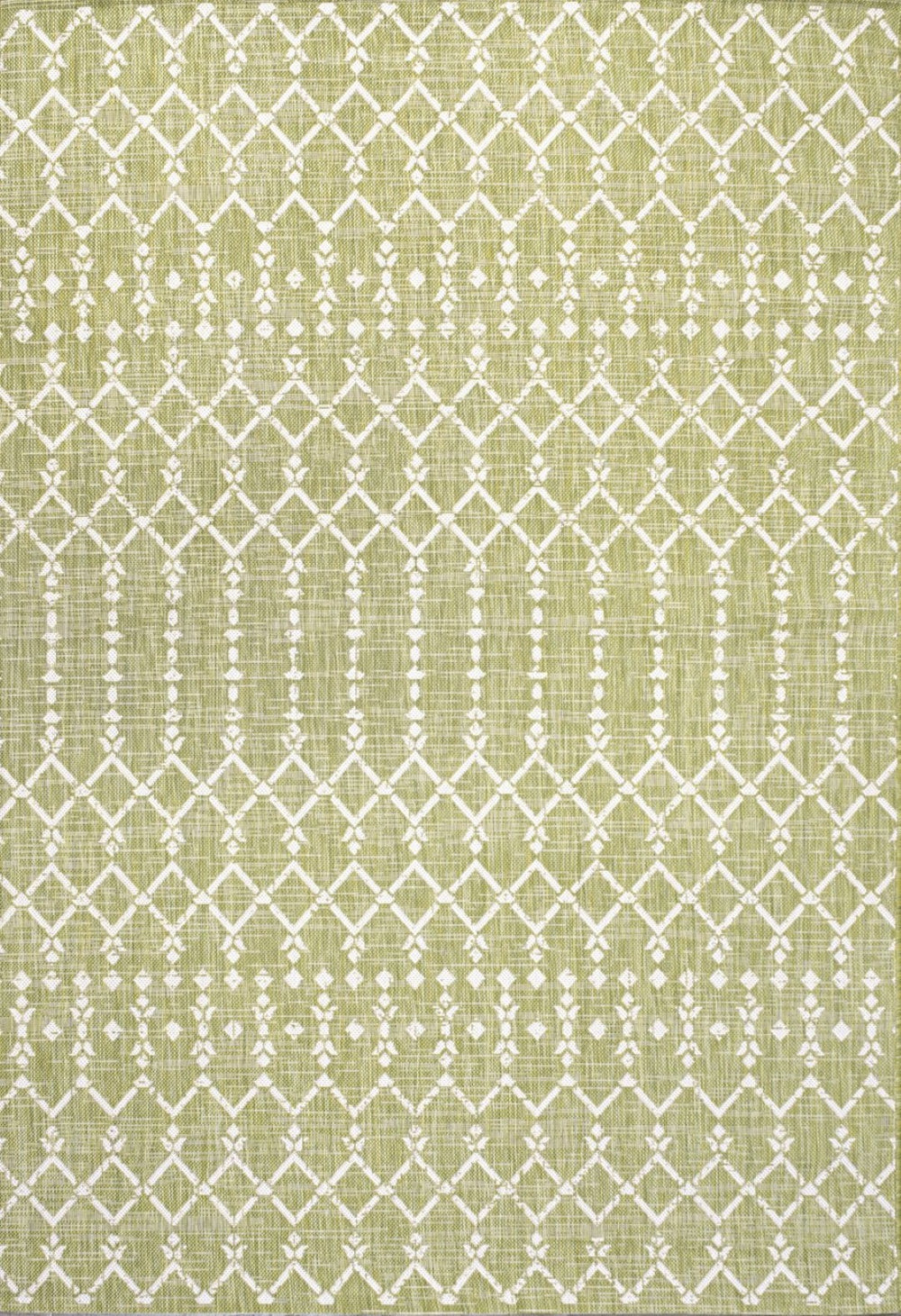 HomeRoots 8' X 10' Light Green & Cream Trellis Indoor/Outdoor Area Rug - Stylish, Durable, Versatile Decor Solution 702838