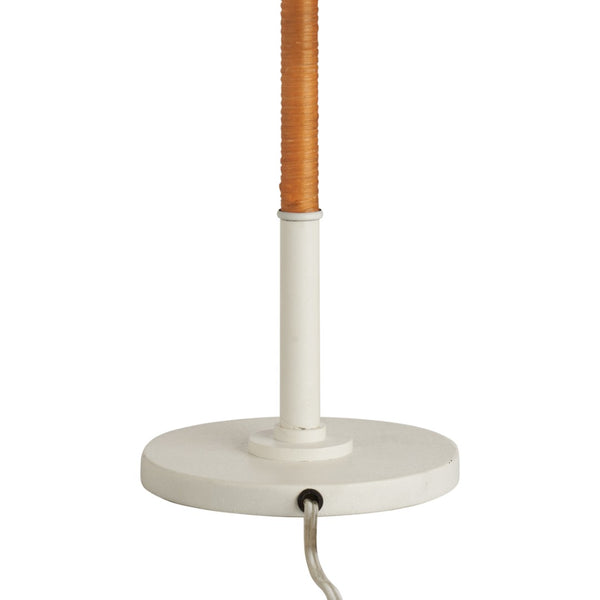 Chelsea House Amelia Handwoven Rattan Floor Lamp In White Metal — Coastal Boho Ambient Light, 33" Tall, Compact 70284