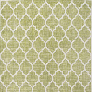 HomeRoots 5' Modern Green and Cream Geometric Area Rug – Stylish, Durable Indoor/Outdoor Design for Any Space 702844