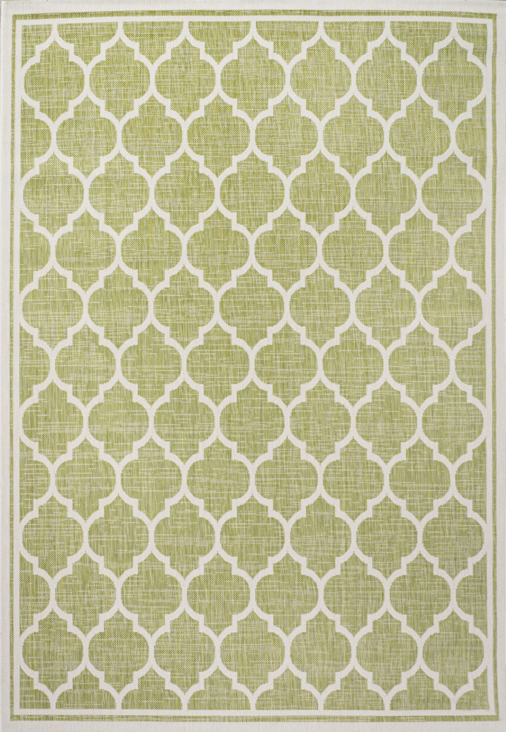 HomeRoots 5' Modern Green and Cream Geometric Area Rug – Stylish, Durable Indoor/Outdoor Design for Any Space 702844
