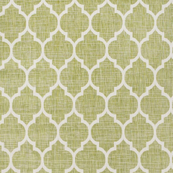 HomeRoots 8' Contemporary Green and Cream Geometric Area Rug – Versatile Indoor/Outdoor Style & Durability 702847