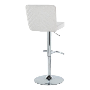English Elm Contemporary Chevron Tufted Swivel Barstools with Chrome Base Set of 2 B202S00938