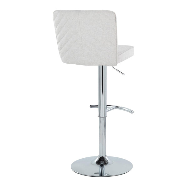 English Elm Contemporary Chevron Tufted Swivel Barstools with Chrome Base Set of 2 B202S00938