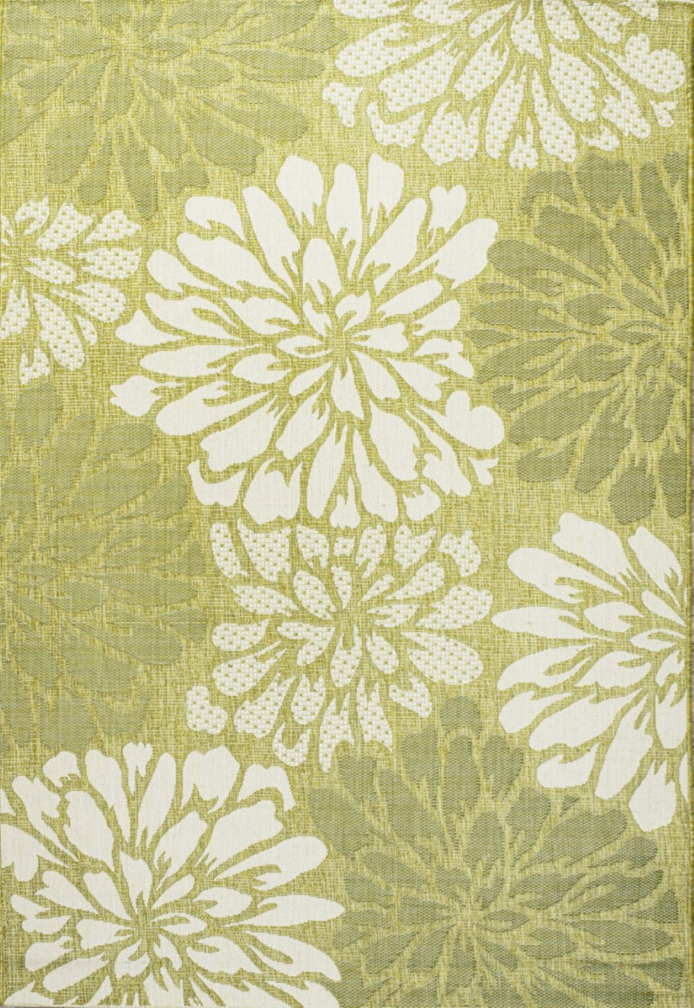 HomeRoots 8' x 10' Green and Cream Floral Area Rug - Elegant Indoor/Outdoor Design for Timeless Charm & Durability 702856