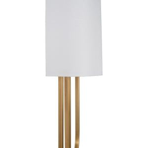 Chelsea House Odeon Aged Brass Sconce By Jamie Merida — Sculptural 27" Wall Light With White Shade, Warm Ambient Glow 70286