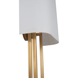 Chelsea House Odeon Aged Brass Sconce By Jamie Merida — Sculptural 27" Wall Light With White Shade, Warm Ambient Glow 70286