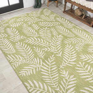 HomeRoots 5' Elegant Green and Cream Floral Area Rug – Indoor/Outdoor Durable Design for Stylish Spaces 702862
