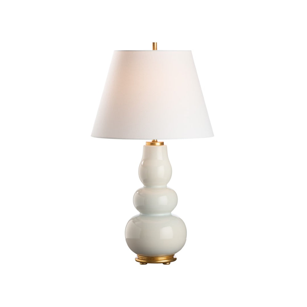 Chelsea House Denise Ceramic Table Lamp Iceberg Glaze With Gold Leaf Base — Sculptural 28.5" Modern Accent Light 70287