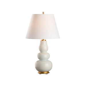 Chelsea House Denise Ceramic Table Lamp Iceberg Glaze With Gold Leaf Base — Sculptural 28.5" Modern Accent Light 70287