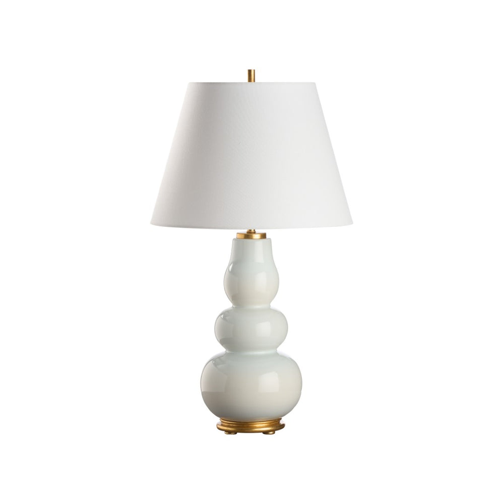 Chelsea House Denise Ceramic Table Lamp Iceberg Glaze With Gold Leaf Base — Sculptural 28.5" Modern Accent Light 70287