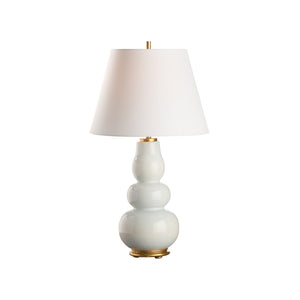Chelsea House Denise Ceramic Table Lamp Iceberg Glaze With Gold Leaf Base — Sculptural 28.5" Modern Accent Light 70287