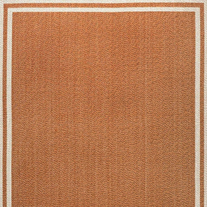 HomeRoots 8' X 10' Vibrant Orange and Cream Area Rug - Durable, Low-Maintenance, Perfect for Indoor & Outdoor Use 702874