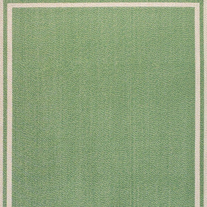 HomeRoots 5' Green and Cream Area Rug – Stylish Indoor/Outdoor Design, Durable, Weather-Resistant & Easy Care 702876