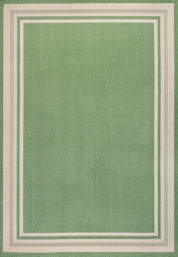 HomeRoots 5' Green and Cream Area Rug – Stylish Indoor/Outdoor Design, Durable, Weather-Resistant & Easy Care 702876