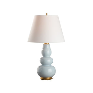 Chelsea House Denise Sculptural Table Lamp By Jamie Merida — Soft Blue Ceramic Glaze, Gold‑Leaf Base, Elegant Accent Room Light 70288