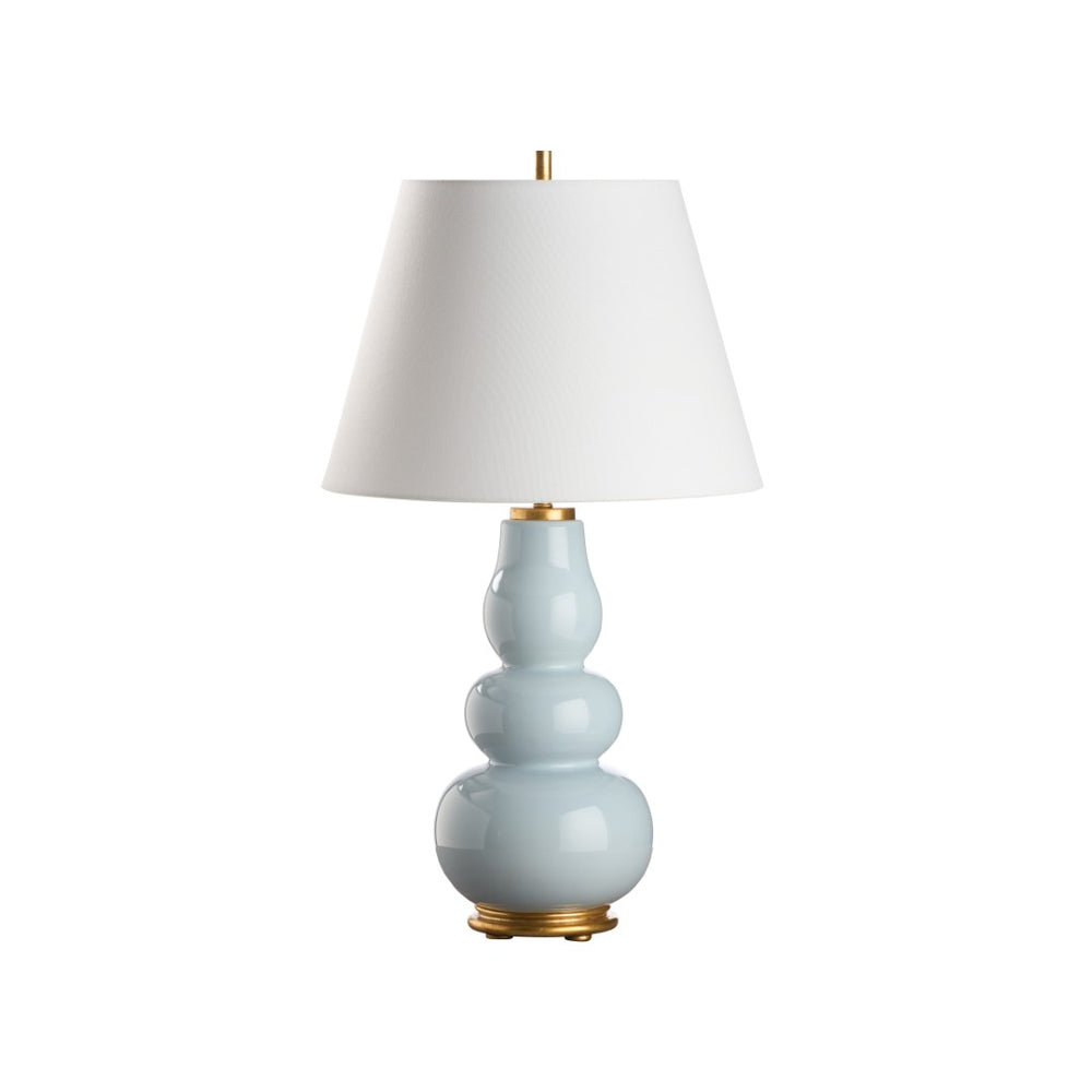 Chelsea House Denise Sculptural Table Lamp By Jamie Merida — Soft Blue Ceramic Glaze, Gold‑Leaf Base, Elegant Accent Room Light 70288